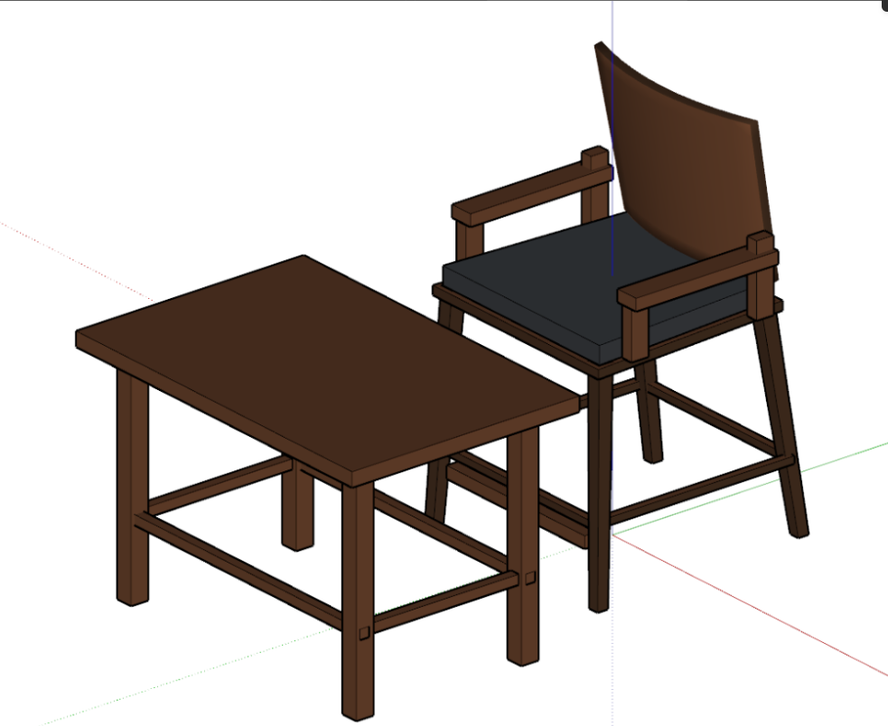 AI-generated armchair and side table