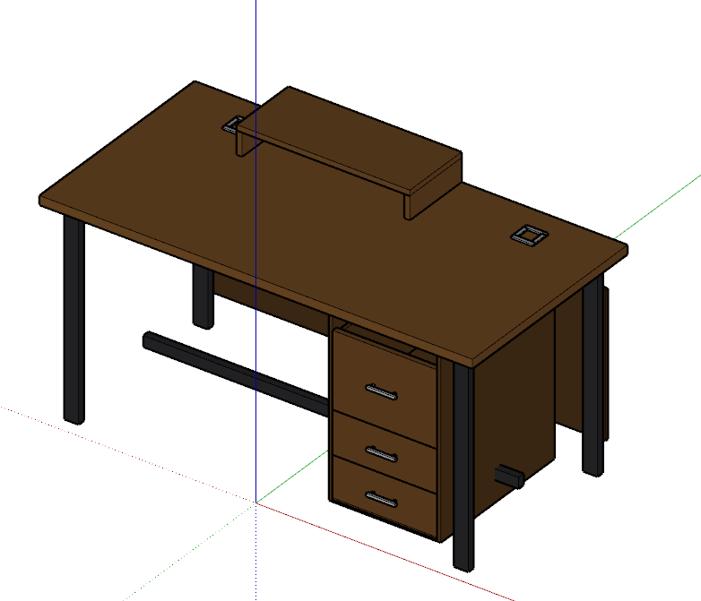 AI-generated executive desk with drawers
